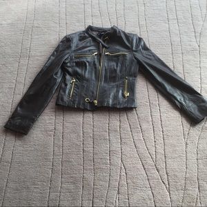 Bebe Skin Brown And Gold Pea Jaket Size:S.